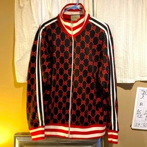 Gucci Jacquard black w/ red size L perfect condition also pants posted separate